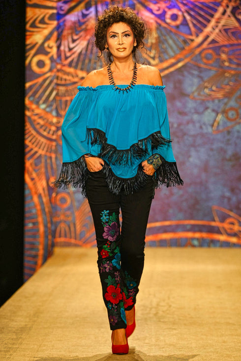 Bluza tull cu aplicatii 2264